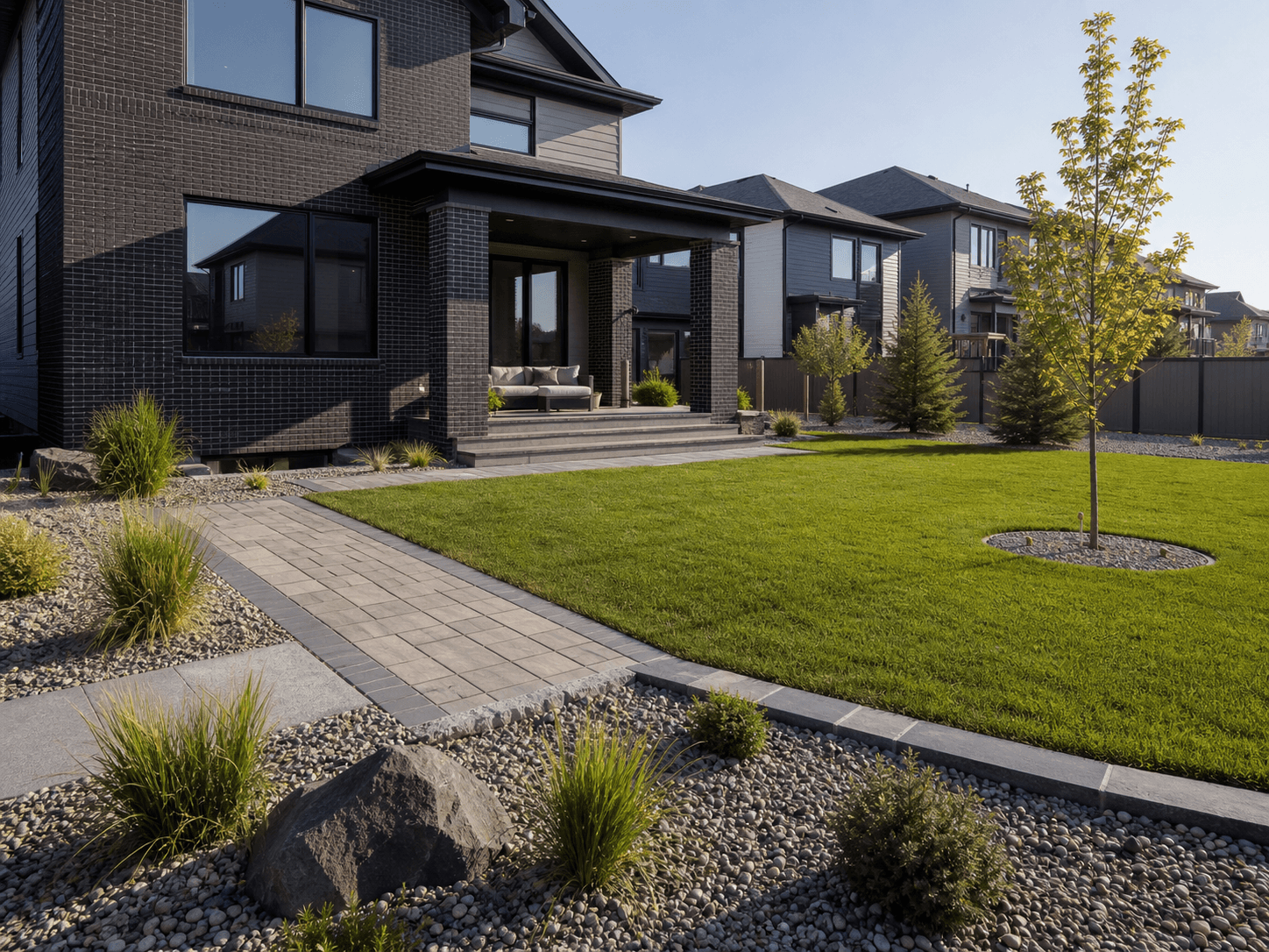 Concept illustration of a new yard install by SG Landscaping
